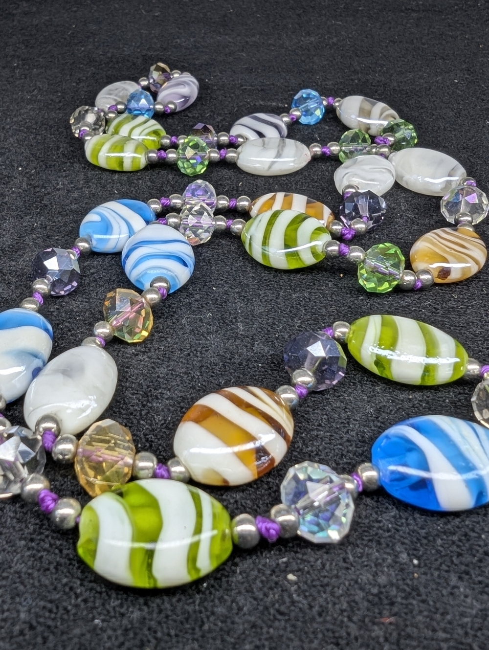 Murano Glass Bead Long Necklace - Multicolor